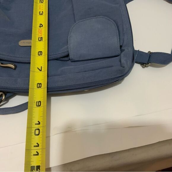 New BAGGALLINI Blue Nylon Crossbody Travel Organizer Shoulder Handbag Purse - Picture 7 of 9